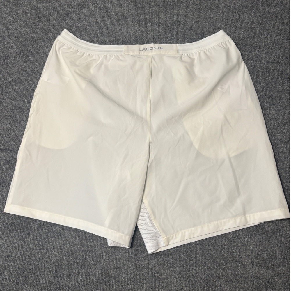 Lacoste Sport Tennis Shorts Mens 3XL White Ultra Dry Performance Wear Tenniscore